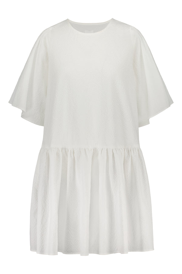 USVA seersucker bell dress in white