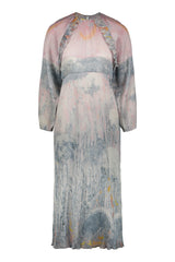 Reidar pleated silk blouson dress