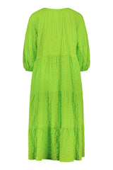 KAJO crinkled midi dress in lime green