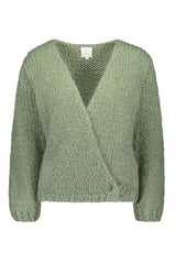 HUURRE handknitted wrap knit in misty green