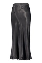 Kajo slip skirt in black. Back picture of the product. Hálo from north