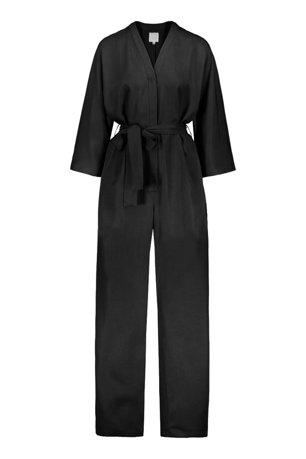 TUNDRA kimono overall in black